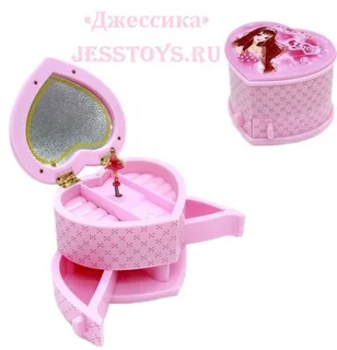 Шкатулка музыкальная Сердце 2 яруса (№6051)
