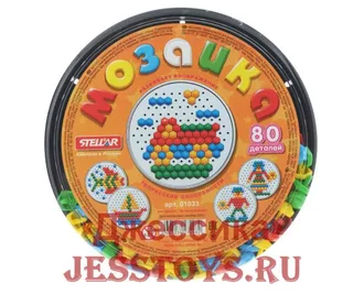 Мозаика в круглой коробке 80 деталей (№01033)